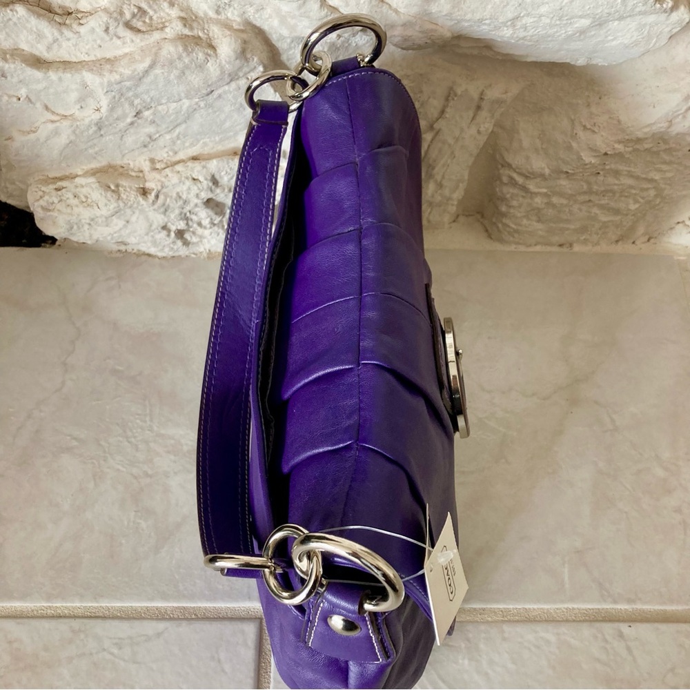NWT Coach F17217 Vintage Purple Pleated Soho Leather w/Buckle Shoulder Bag - Picture 6 of 15